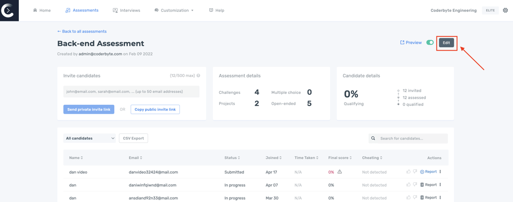 Select the right code challenges for your Assessment