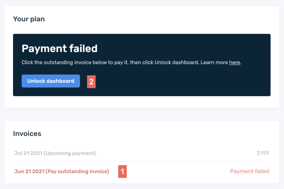 Payment failed