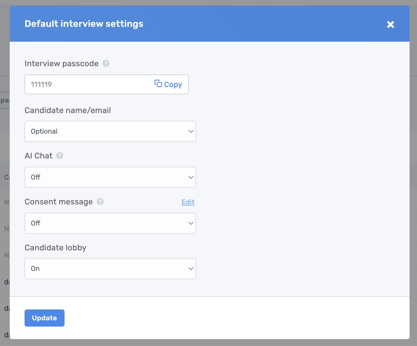 Interview IDE settings