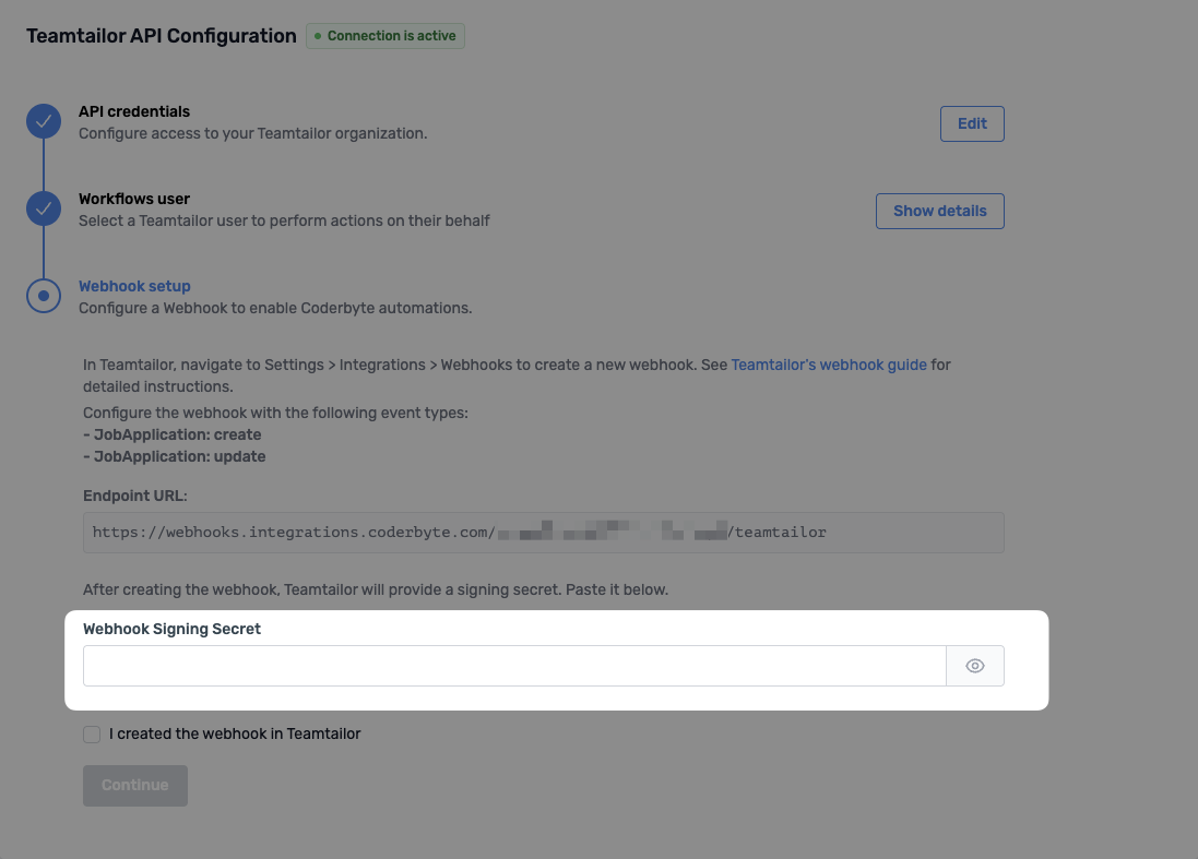 Set up a Teamtailor integration