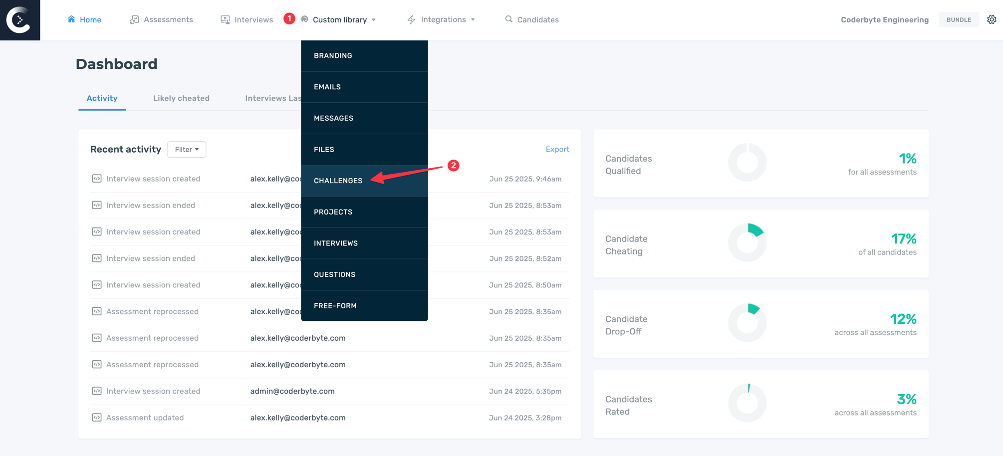Create custom challenges with automated grading