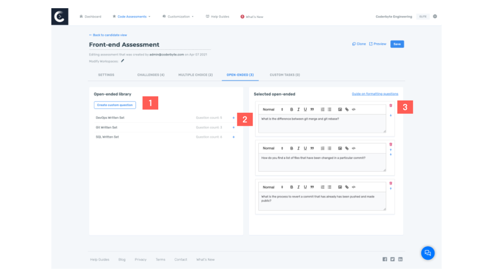 Create a code screening assessment
